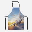 Airliner Jet Cruising over Clouds Designed Kitchen Aprons Cheap