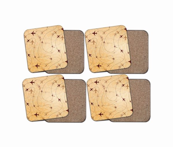 Vintage Travelling with Aircraft Designed Coasters on Sale