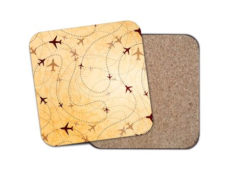 Vintage Travelling with Aircraft Designed Coasters on Sale