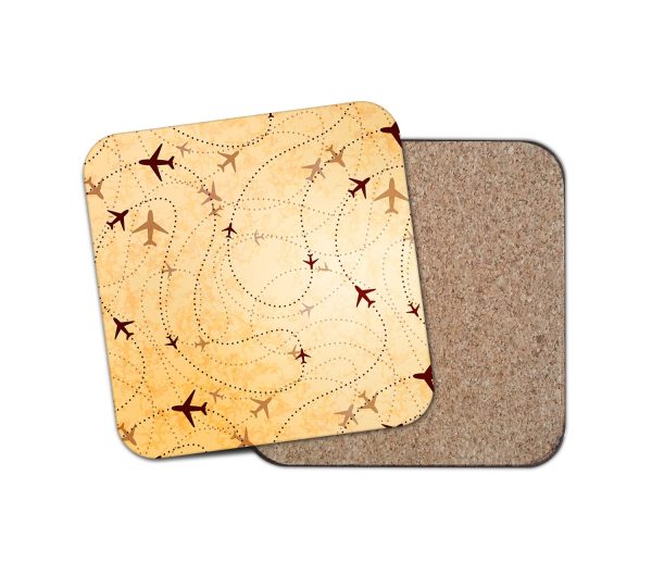 Vintage Travelling with Aircraft Designed Coasters on Sale