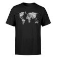 World Map (Text) Designed T-Shirts Hot on Sale