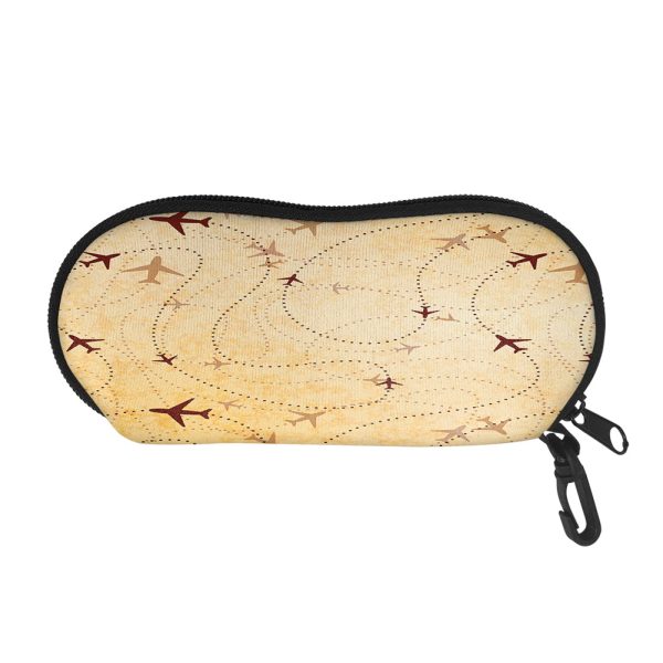 Vintage Travelling with Aircraft Designed Glasses Bag Discount