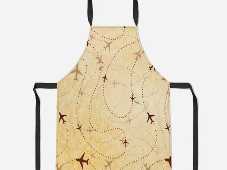 Vintage Travelling with Aircraft Designed Kitchen Aprons For Sale