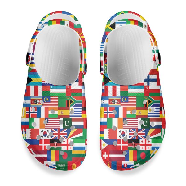 World Flags Designed Hole Shoes & Slippers (WOMEN) Fashion