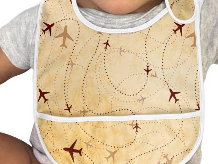 Vintage Travelling with Aircraft Designed Baby Bib Online Sale