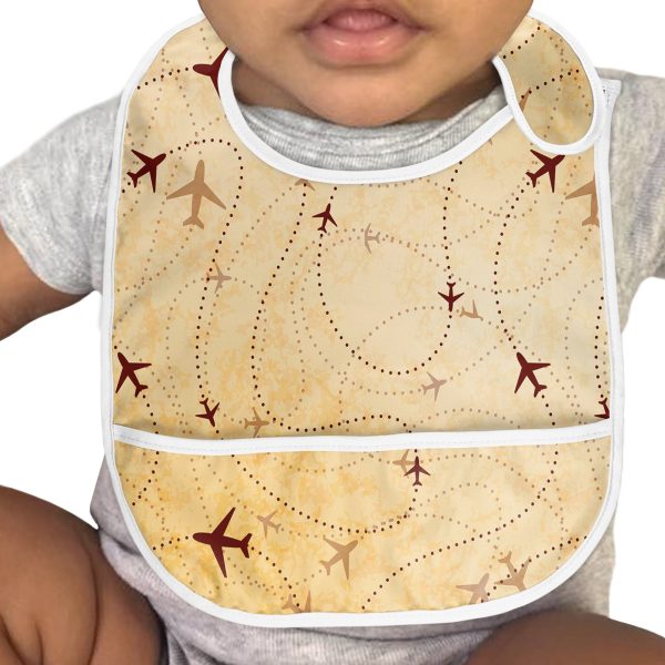 Vintage Travelling with Aircraft Designed Baby Bib Online Sale