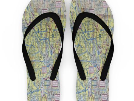 VFR Chart Designed Slippers (Flip Flops) Fashion