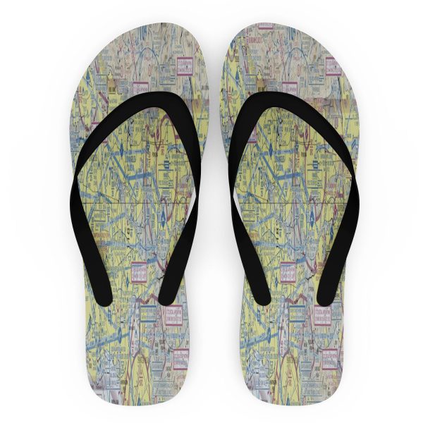 VFR Chart Designed Slippers (Flip Flops) Fashion