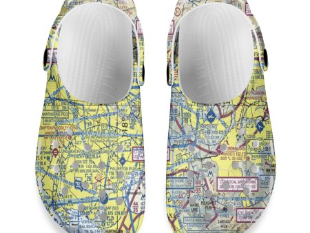 VFR Chart Designed Hole Shoes & Slippers (MEN) Fashion