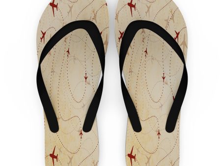 Vintage Travelling with Aircraft Designed Slippers (Flip Flops) on Sale