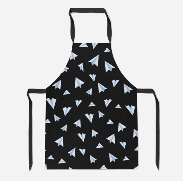 Paper Airplanes (Black) Designed Kitchen Aprons on Sale