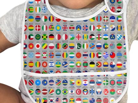 220 World s Flags Designed Baby Bib Sale