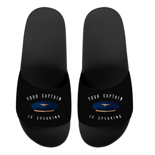 Your Captain Is Speaking Designed Sport Slippers For Discount