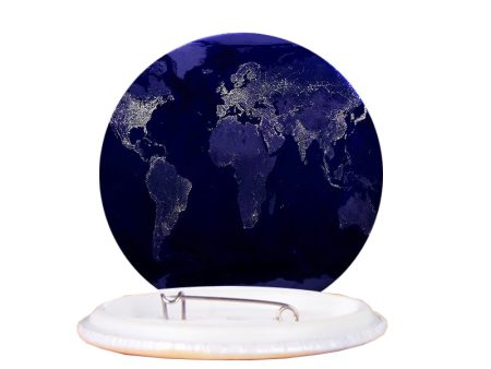 World Map From Space Designed Pins For Sale