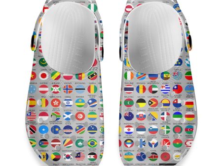 220 World s Flags Designed Hole Shoes & Slippers (MEN) Hot on Sale