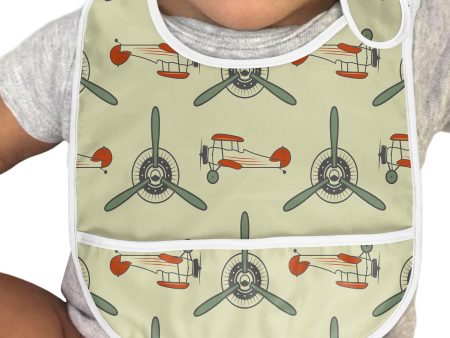 Vintage Old Airplane Designed Baby Bib Online now