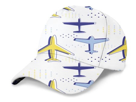 Very Colourful Airplanes Designed 3D Peaked Cap Hot on Sale