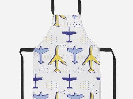 Very Colourful Airplanes Designed Kitchen Aprons on Sale