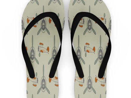 Vintage Old Airplane Designed Slippers (Flip Flops) Fashion