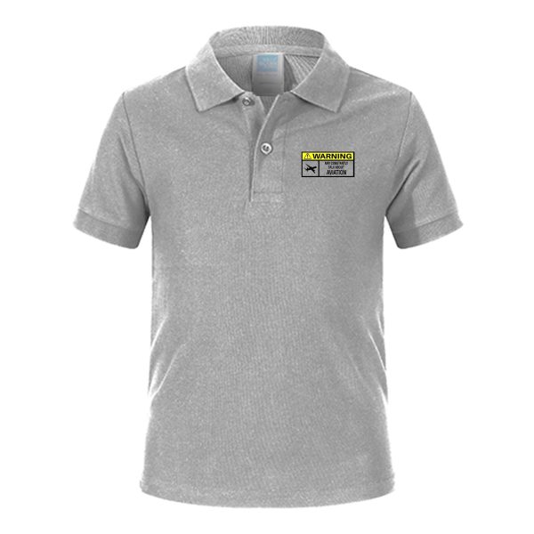 Warning May Constantly Talk About Aviation Designed Children Polo T-Shirts Discount