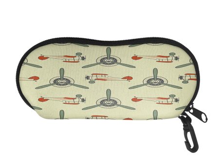 Vintage Old Airplane Designed Glasses Bag For Cheap