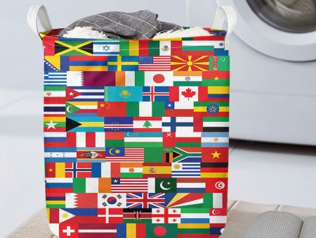 World Flags Designed Laundry Baskets on Sale