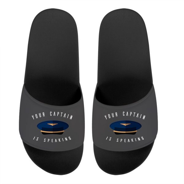 Your Captain Is Speaking Designed Sport Slippers For Discount