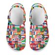 World Flags Designed Hole Shoes & Slippers (MEN) Online Hot Sale