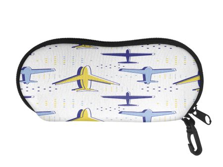 Very Colourful Airplanes Designed Glasses Bag For Discount