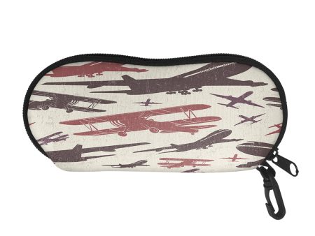 Vintage & Jumbo Airplanes Designed Glasses Bag Hot on Sale