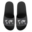 World Map (Text) Designed Sport Slippers Online now