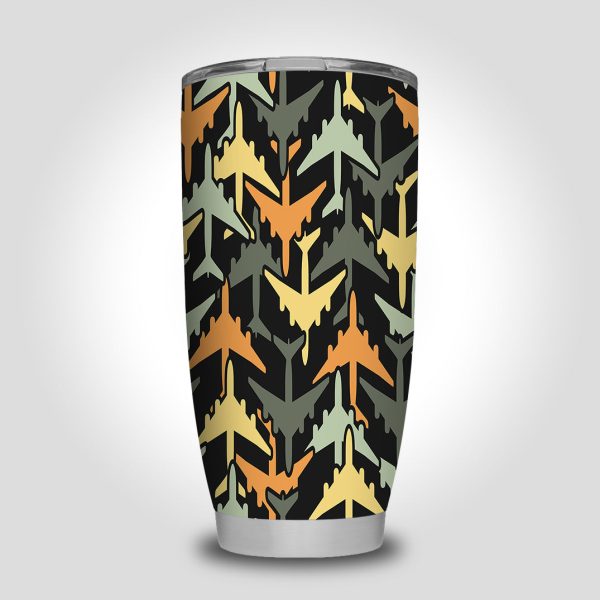 Volume 2 Super Colourful Airplanes Designed Tumbler Travel Mugs For Discount