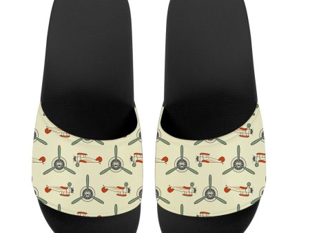 Vintage Old Airplane Designed Sport Slippers Fashion