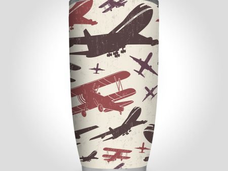 Vintage & Jumbo Airplanes Designed Tumbler Travel Mugs Online Hot Sale