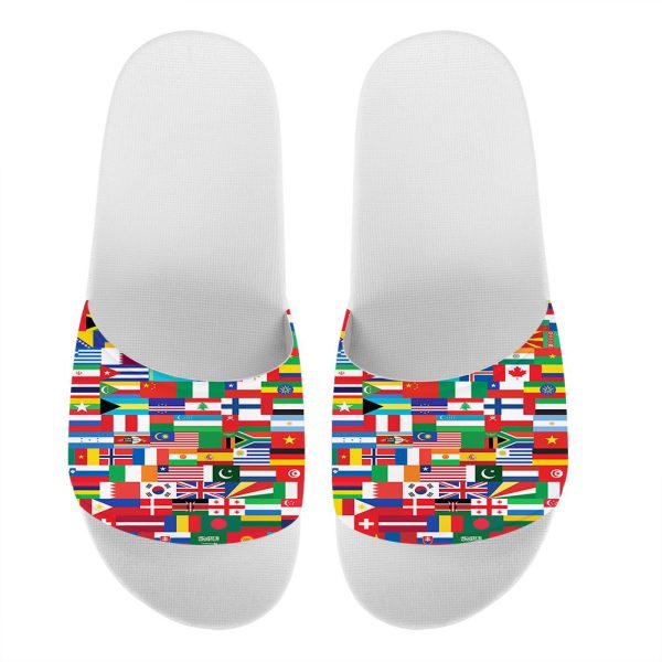 World Flags Designed Sport Slippers For Cheap